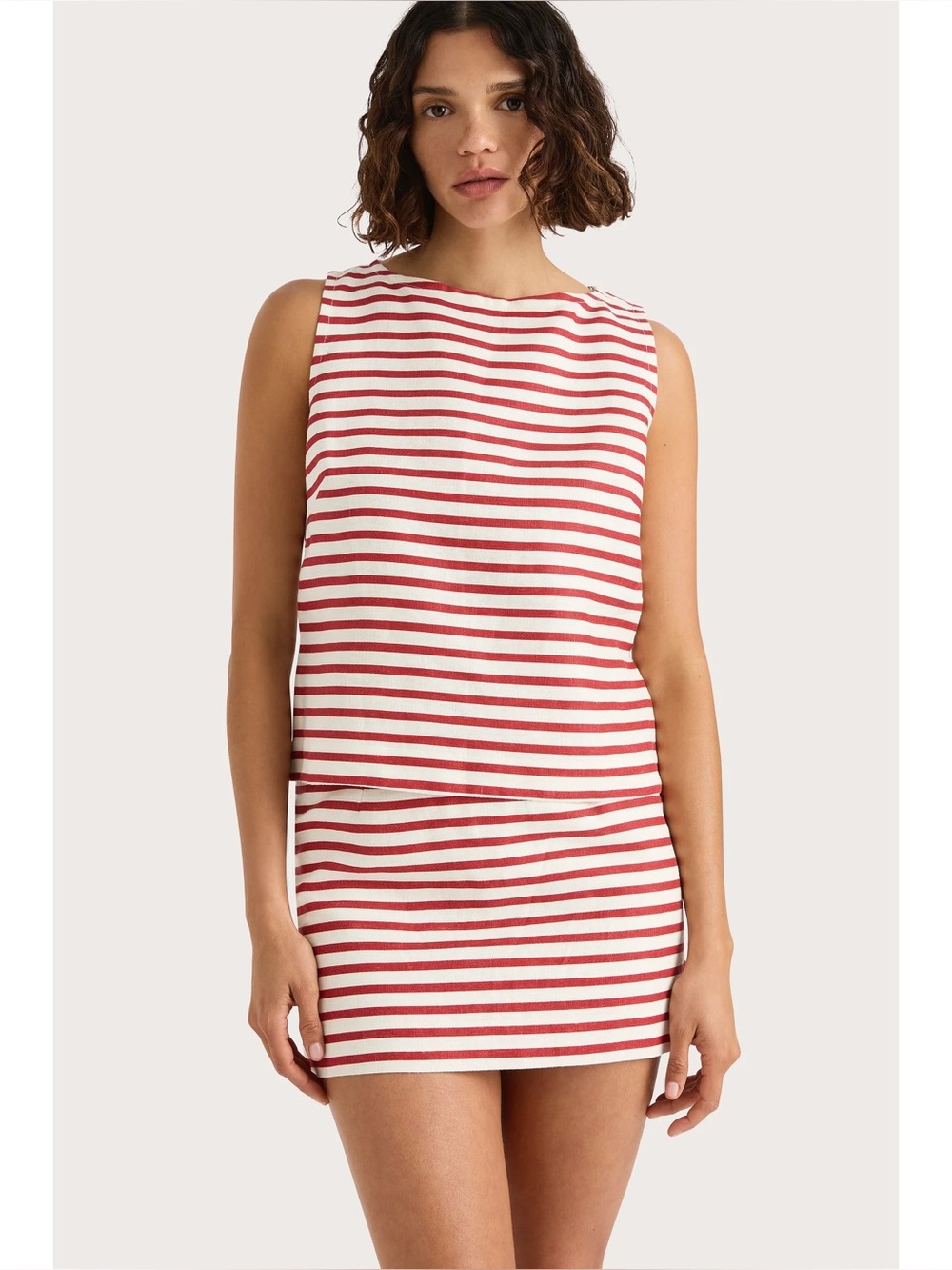 NWOT Faithfull the Brand Kelly Top in Breton Stripe Red Nautical Coastal Linen